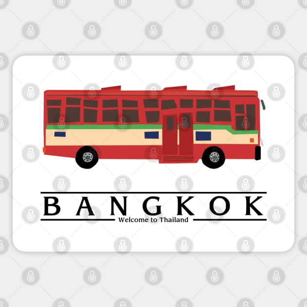 Bangkok Bus Thailand Magnet by KewaleeTee